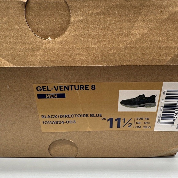 Asics Gel Venture 8 Running Shoes 1011A824 003 Black Directoire Blue Men Sz 11.5 - Picture 10 of 10